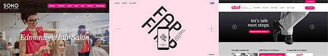 ピンク色のWebサイトイメージ