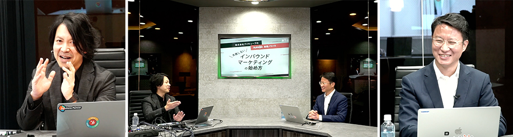 第1回のウェビナー風景(佐藤岳 志水哲也)