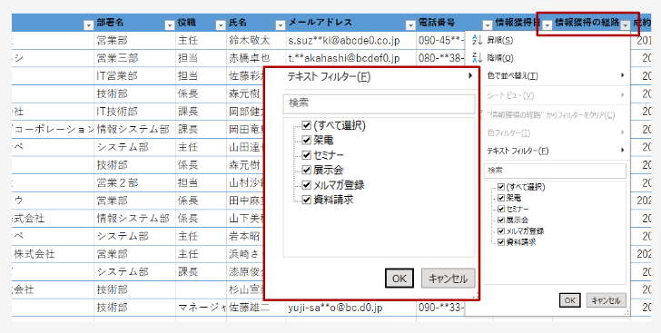 プルダウンリスト活用イメージ
