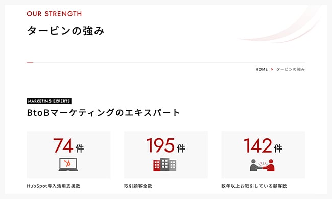 自社の強みページ