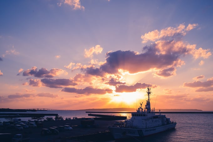 宮古島オフィスからの夕日